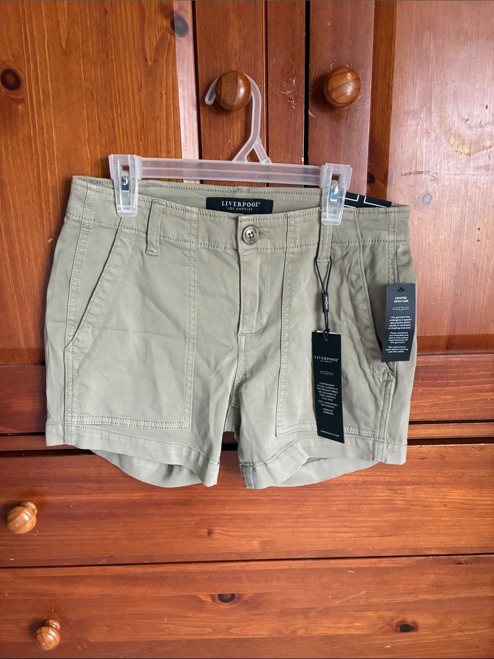 Liverpool Olive Green Women's Bermuda Shorts
